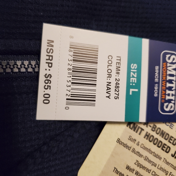 Smith's Workerwear Bonded Sherpa Thermal Hoodie - Picture 8 of 8